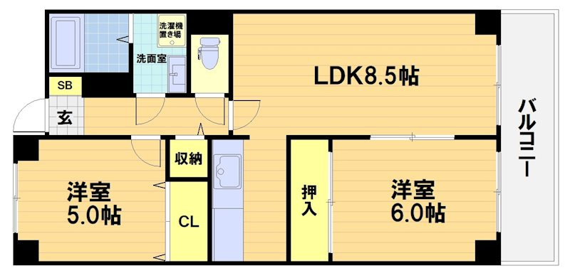 スカイビュー東土川の間取り