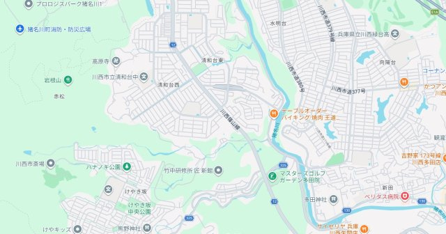 川西市緑台　新築一戸建ての地図