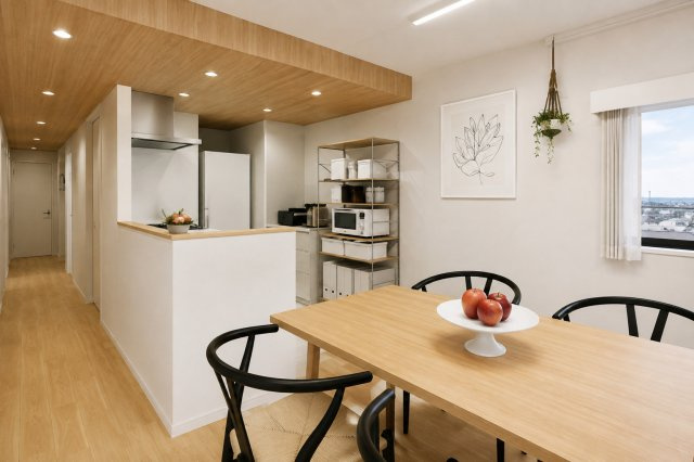 セントエルモお花茶屋の居間・リビング|■掲載写真はリノベーション施工例です。本物件の現況とは異なります。