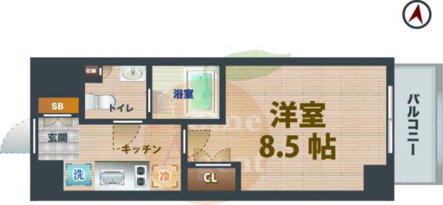 【間取り】 | パークスフィア中野富士見町 | 1Kのお部屋です。
