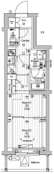 【間取り】 | PREMIUM CUBE 中野新橋 DEUX