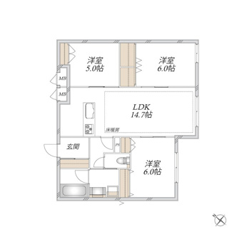 【間取り】 | 領家プライムコートⅡ 