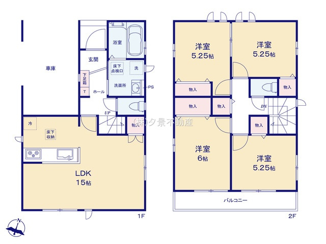 《仲介手数料無料》ふじみ野市福岡中央２丁目12-25新築一戸建てハートフルタウンの間取り