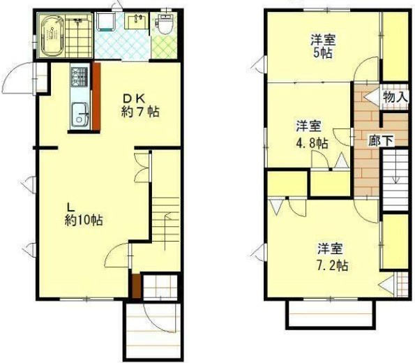 徳島市佐古六番町の一戸建ての間取り