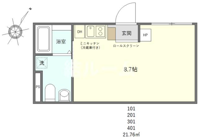 台東区上野桜木２丁目の賃貸マンションの間取り