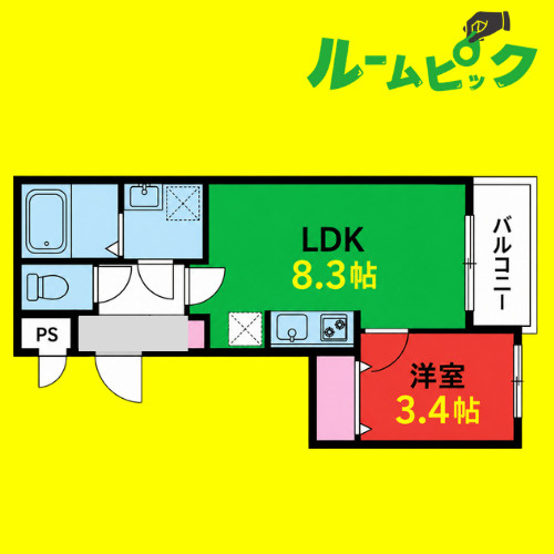 Cherim 本陣十王町 North　名古屋市賃貸　仲介手数料無料の間取り