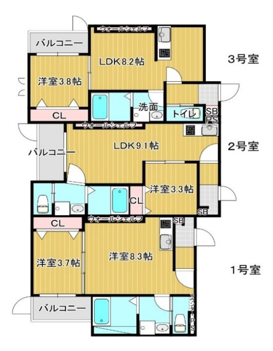 【間取り】 | ピュアティー二日市 | 広さや収納の配置など、ぜひご確認ください。