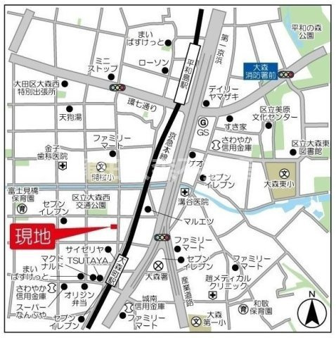 ウェルスクエアイズム大森西の地図