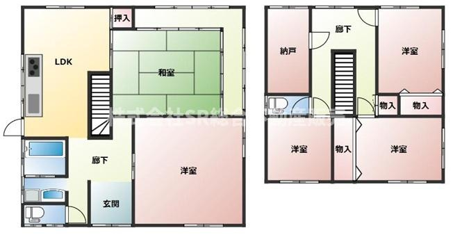 東豊浦町中古戸建の間取り|土地面積約95坪の広々5LDK＋Sです！