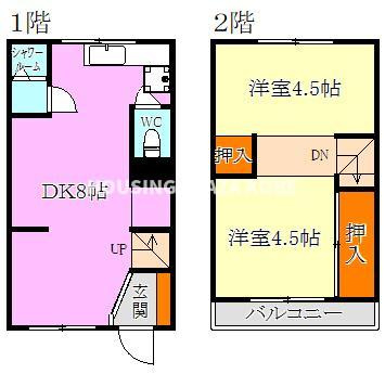 関守町２丁目貸家の間取り