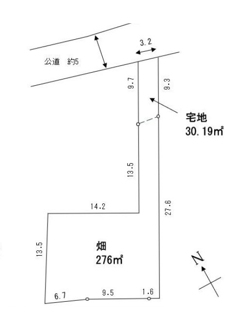 坂戸市戸宮売地の土地図