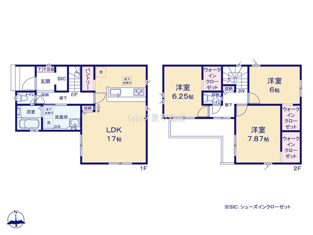 《仲介手数料無料》越谷市大字南荻島3771-3新築一戸建てグラファーレの間取り