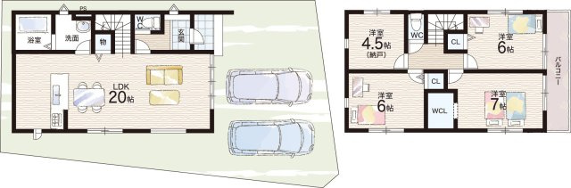 泉佐野市野出町　第1期　新築一戸建ての間取り