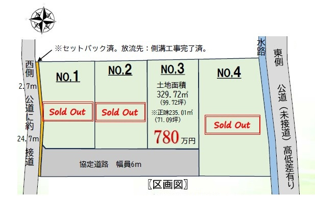 川越市笠幡売地の土地図