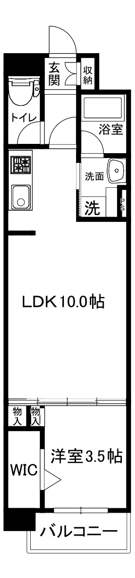 大阪市中央区南船場３丁目の賃貸マンションの間取り