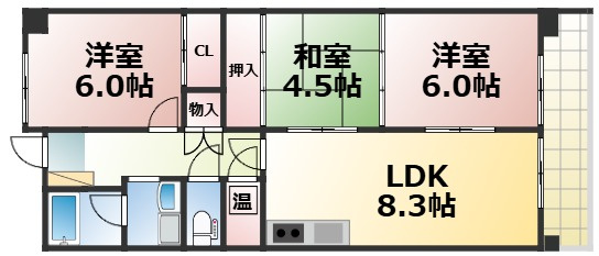 【間取り】 | フローラ長田