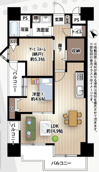 ネオダイキョー甲子園Ⅱの間取り|近隣スーパー・コンビニ買い物施設充実！生活至便♪
