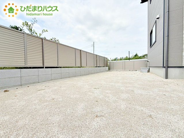 【庭】 | ひたちなか市市毛4期　新築戸建　1号棟 | ウッドデッキを置いてお子様と遊びながら、BBQしたりなんて夢が現実に！！(⌒∇⌒)