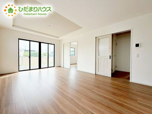 【居間・リビング】 | ひたちなか市市毛4期　新築戸建　1号棟 | 大型テレビに大型ソファー(^^)どんなインテリアにするか考えただけでわくわくしますね！