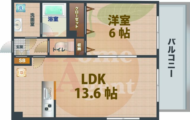 【間取り】 | Raffine永福 | 1LDKのお部屋です。