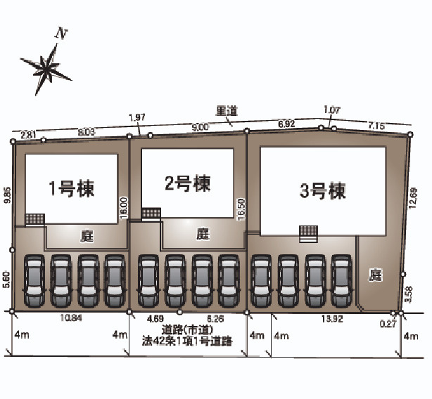 クレイドルガーデン／西区花園第８／３号棟の区画図