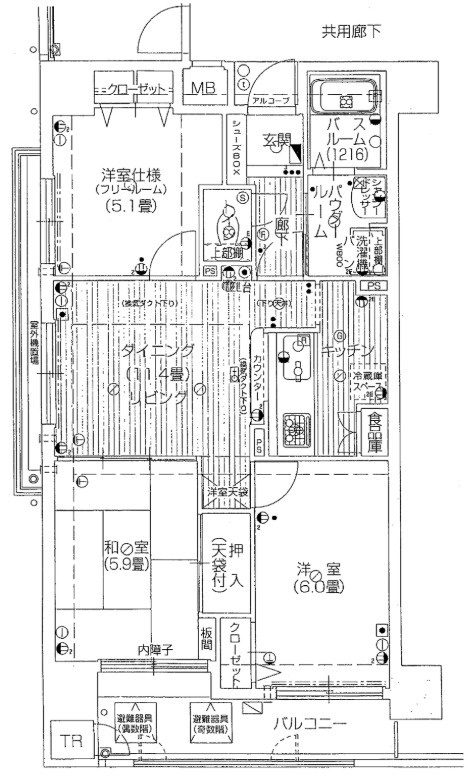 プレステージ六甲道駅前Ⅱの間取り