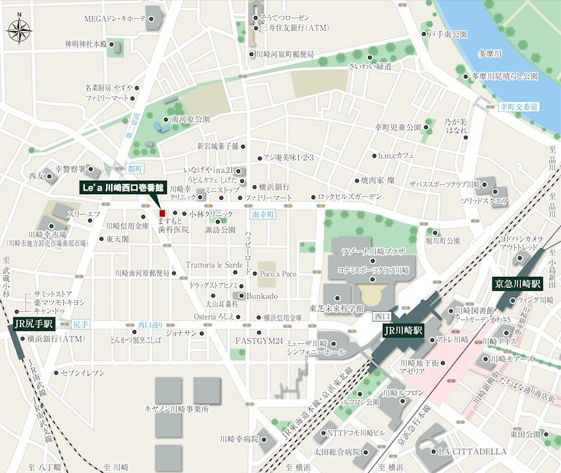 Le'a川崎西口壱番館の地図