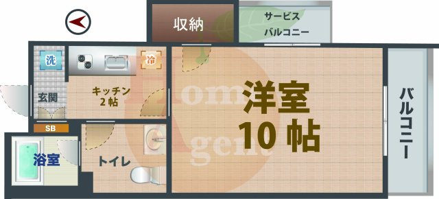 【間取り】 | プラムガーデン関根 | 1Kのお部屋です。