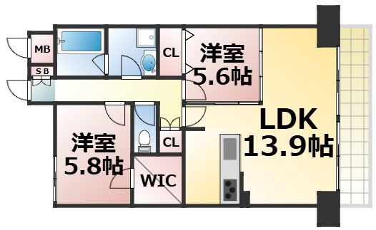 【間取り】 | レジディア玉造　仲介手数料無料