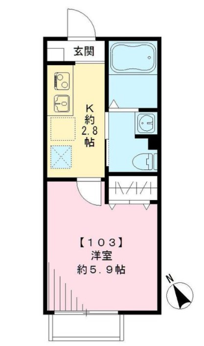 杉並区高円寺北３丁目のアパートの間取り