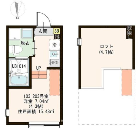 江戸川区北小岩４丁目のアパートの間取り