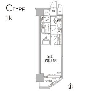 名古屋市東区泉３丁目の賃貸マンションの間取り