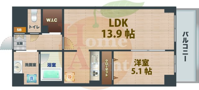 【間取り】 | SAパームレジデンス | 1LDKのお部屋です。