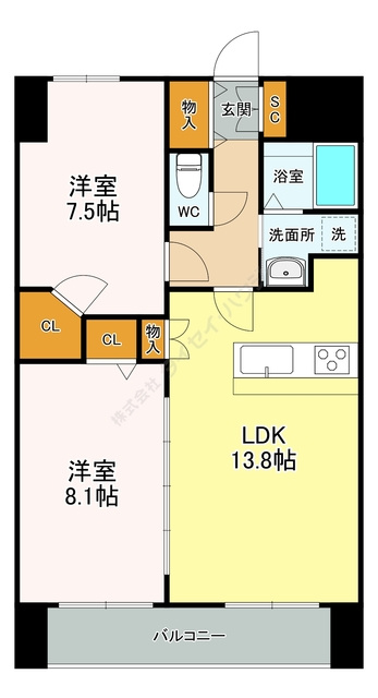 アークデュオ仙台苦竹の間取り