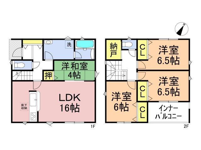 クワイエ　羽島市江吉良町第6　全1区画分譲の間取り|■1号棟　■ヤマダ不動産　株式会社リライフ　
■夢のマイホーム購入をフルサポートします！