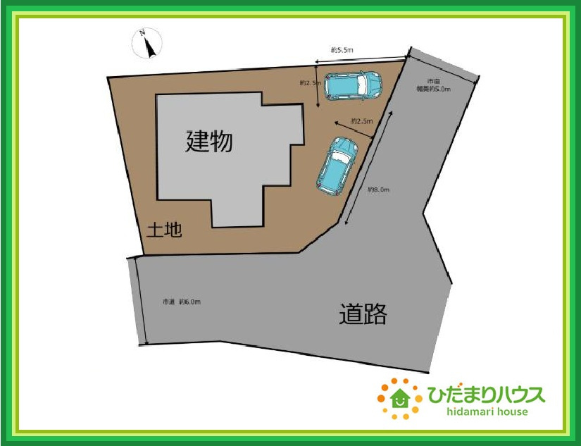 常陸太田市天神林町　中古戸建の区画図|駐車場2台止められます(^^♪