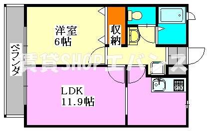 【間取り】 | サンライズ三橋2