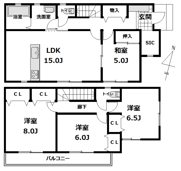 中古戸建　柏市南増尾４丁目の間取り