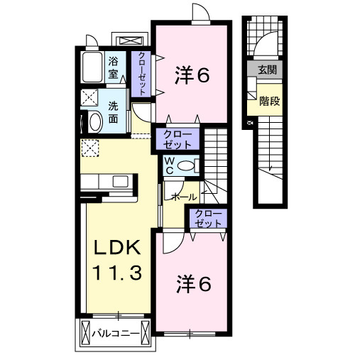 【間取り】 | フィオーレ・Ｒ
