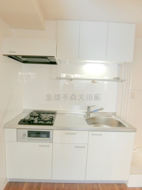 エステート大森のキッチン|グリル付き2口ガスコンロのシステムキッチン