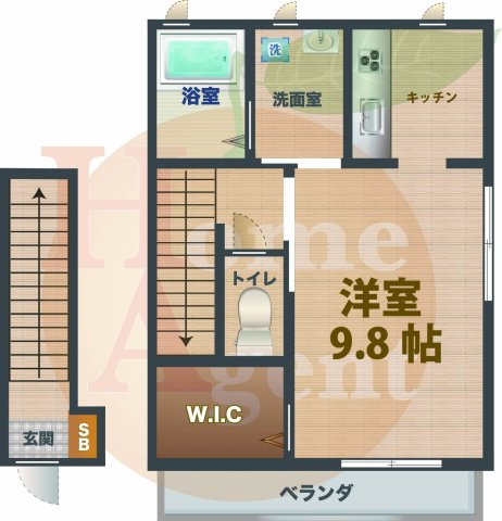 【間取り】 | Grace　Sakurajosui | 1Rのお部屋です。