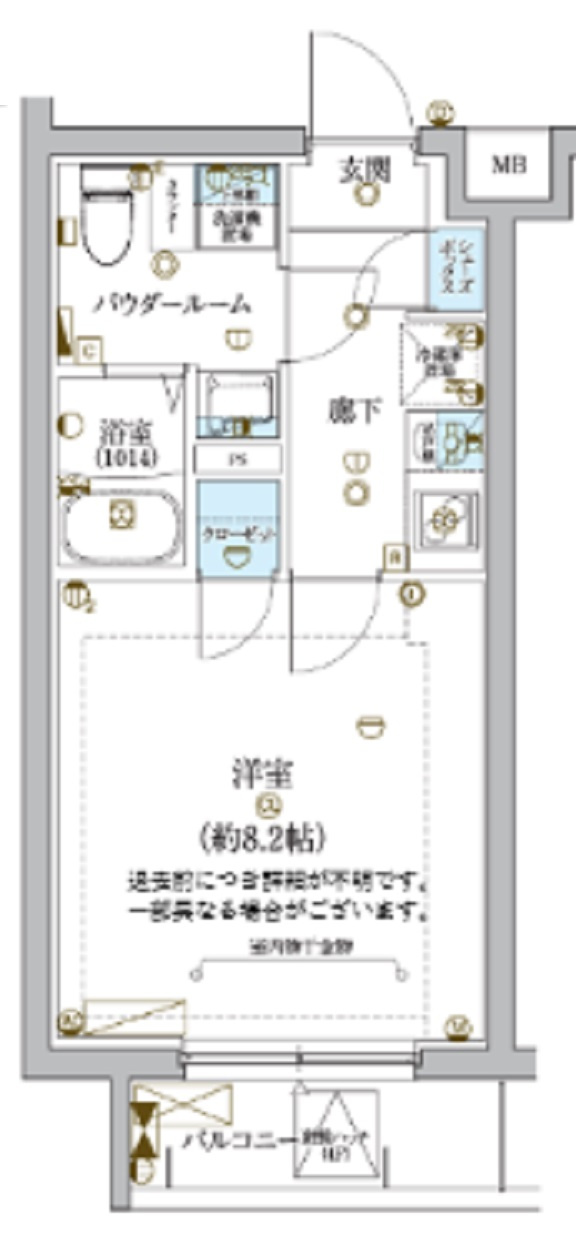 ECREDE蒲田(エクレーデ蒲田)の間取り|洋室8.2帖バストイレ別独立洗面台！