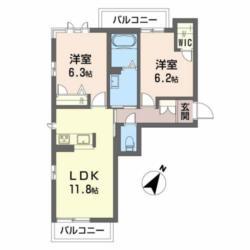 ベレオ東久万の間取り