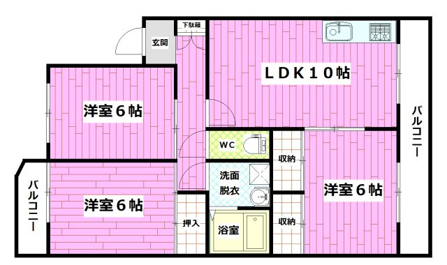 ソシア上土井Ⅲの間取り