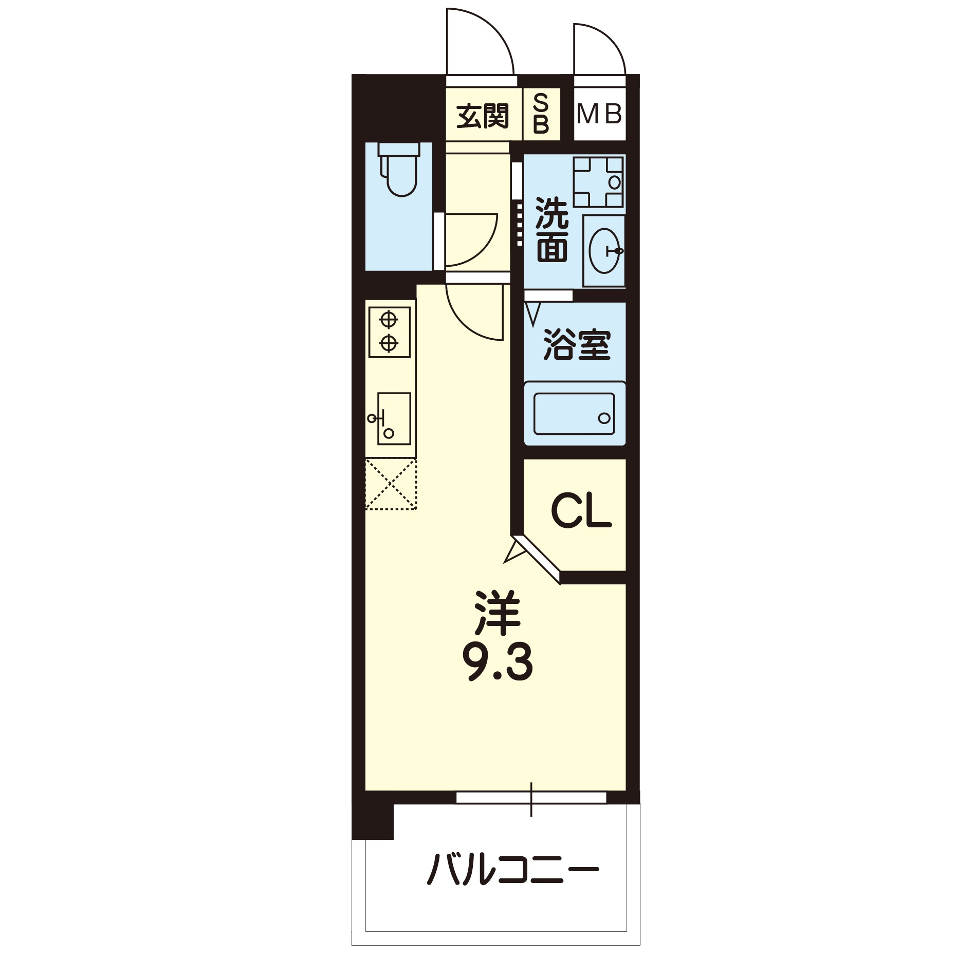 熊本市中央区出水１丁目の賃貸マンションの間取り