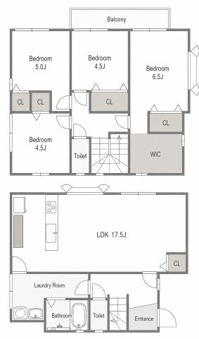一の宮学園町　一戸建ての間取り