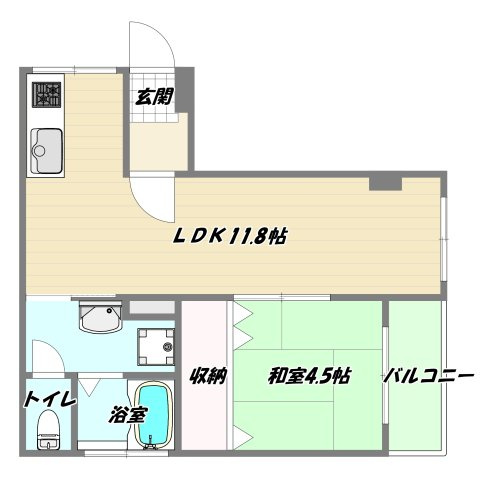 大阪市淀川区新高１丁目の賃貸マンションの間取り