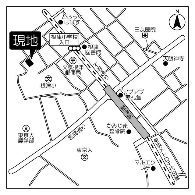 サンピエス根津の地図