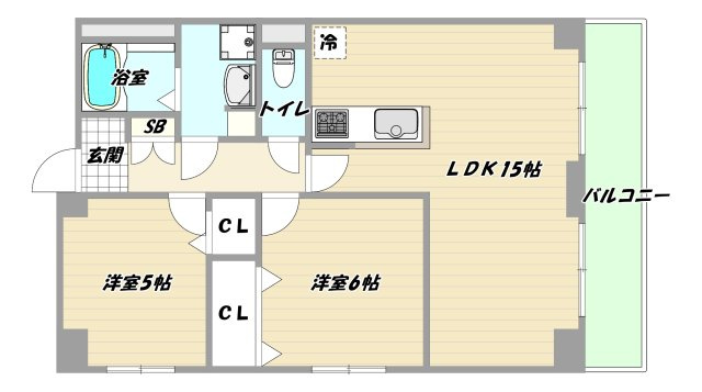 大阪市淀川区西宮原１丁目の賃貸マンションの間取り