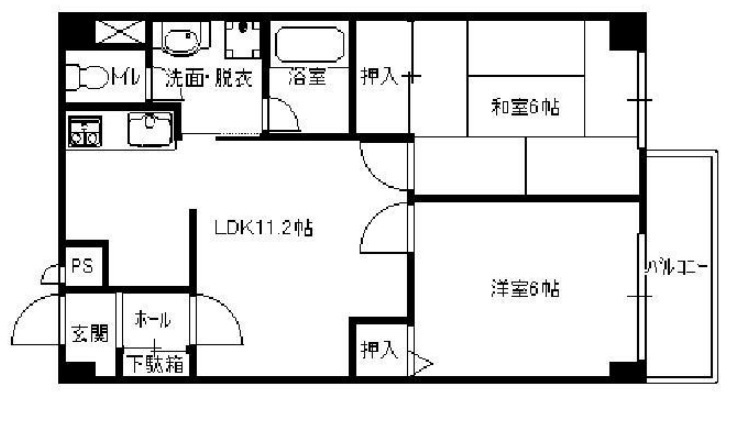 クレール帝塚山の間取り